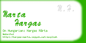 marta hargas business card