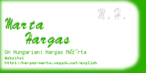 marta hargas business card